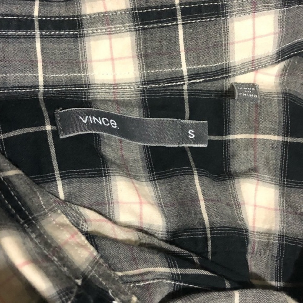 Vince Plaid-Button Down Blouse Small - Picture 4 of 4
